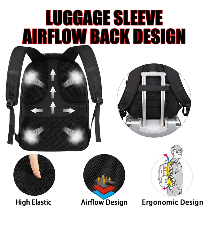 YOREPEK Travel Backpack, Extra Large 50L Laptop Backpacks for Men Women, Water Resistant College Student Bookbag Airline Approved Business Work Bag with USB Charging Port Fits 17 Inch Computer, Black 24Hr Smart